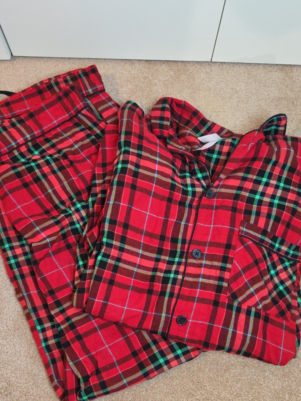 Wondershop Red Green Plaid Long-Sleeve Shirt And Pants